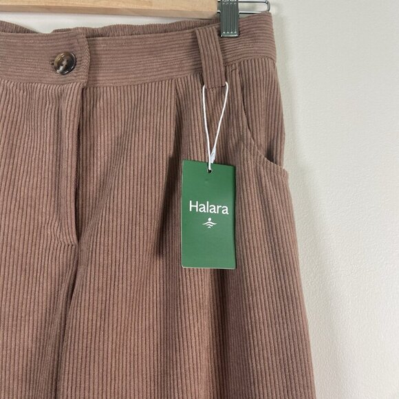 Halara Mid Rise Button Zipper Side Pocket Corduroy Pants Cocoa Brown Size M NEW - Picture 3 of 12